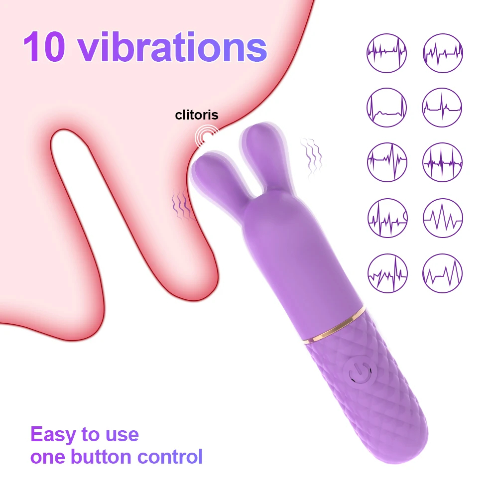 Rabbit Mini Bullet Vibrator Strong Shock Clitoral Stimulator