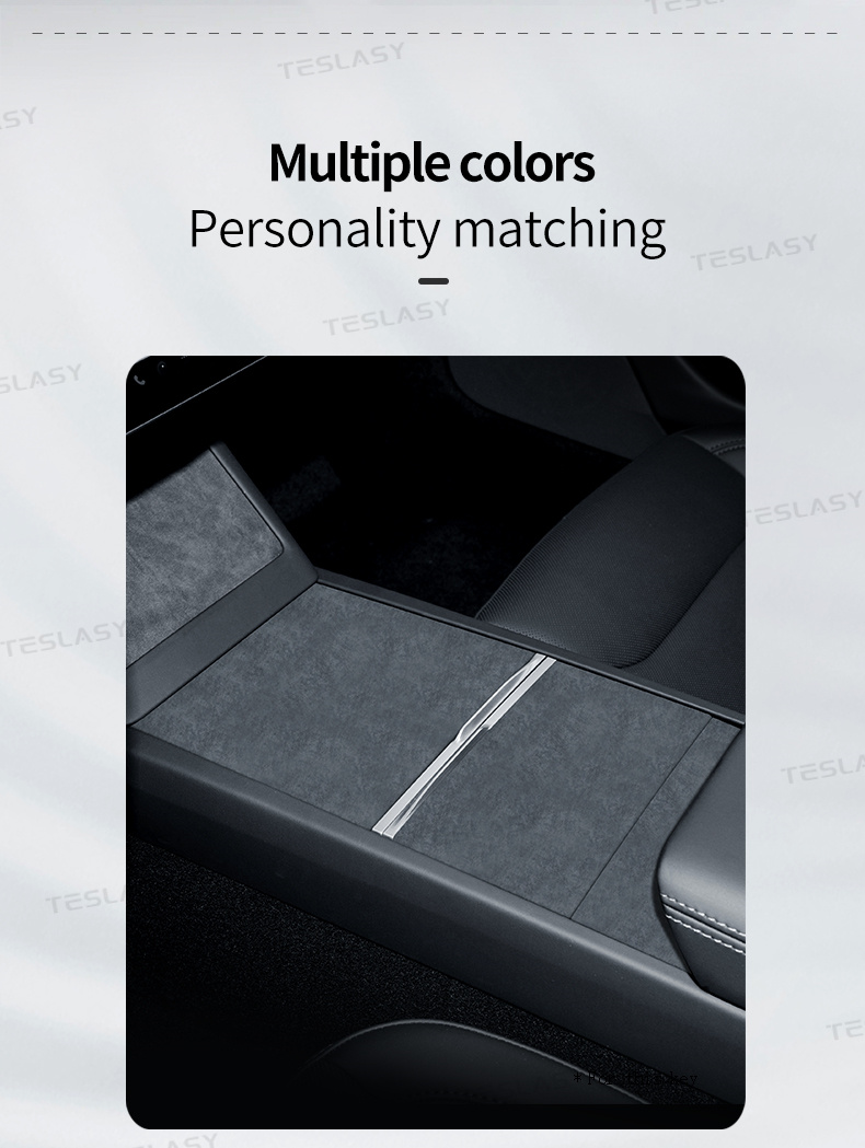 TESLASY 2024 Model 3 Highland Alcantara Center Console Cover Sticker (3pcs/set)