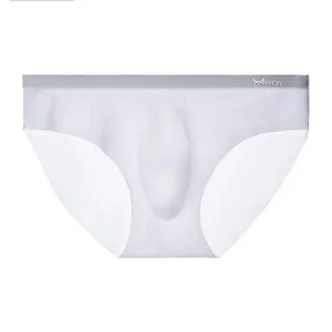 Men's ultra-thin ice silk transparent briefs