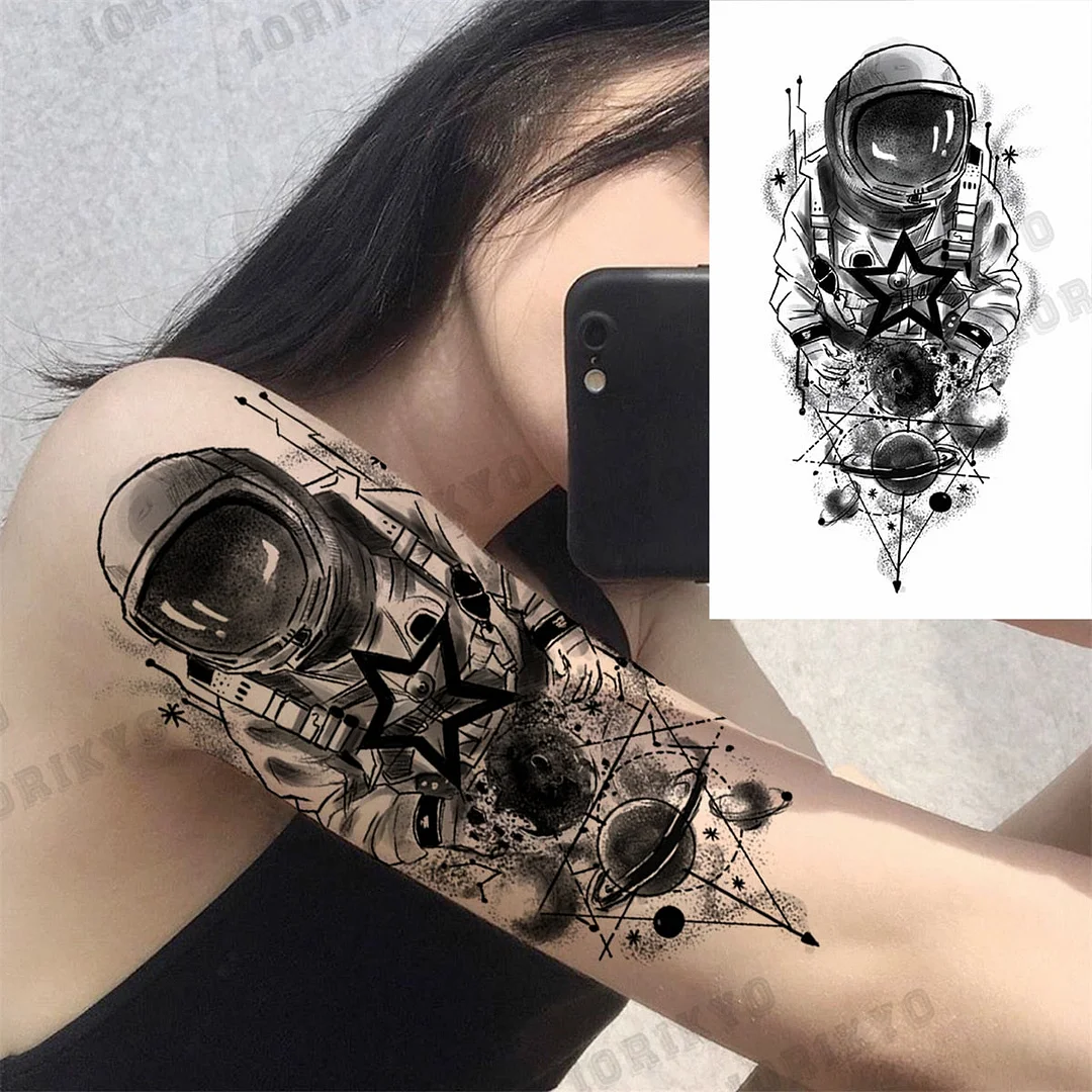 3D Skull Rose Flower Temporary Tattoos For Women Men Geometry Tiger Compass Mandala Fake Tattoo Washable Body Art Painting Tatoo