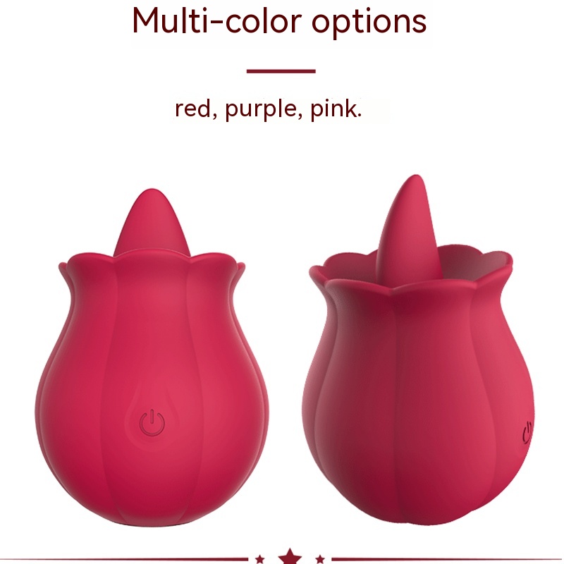 the rose sexual toy sucking vibrator with tongue in 3 color aviable