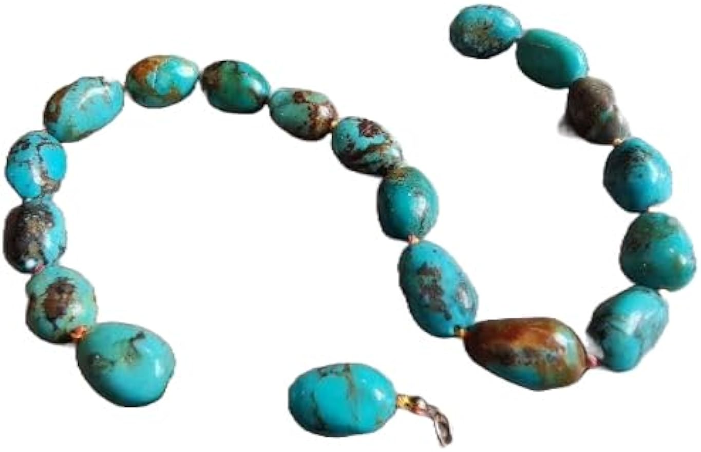 LKBEADS Natural Luxurious turquoise  Necklace rondelle 6-10mm smooth 16inch Full strand Beads Jewelry Gemstone Necklace crystal healing energy stone Necklace for Women