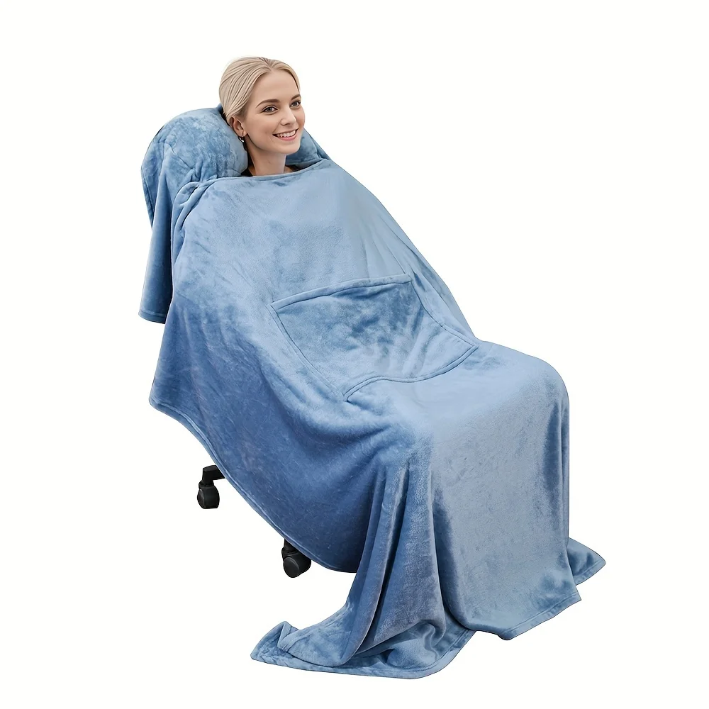 Blanket With Pillow Multifunctional Storage Blanket For Sofa Camping Car Office Etc Various Occasions Multi-purpose Blanket