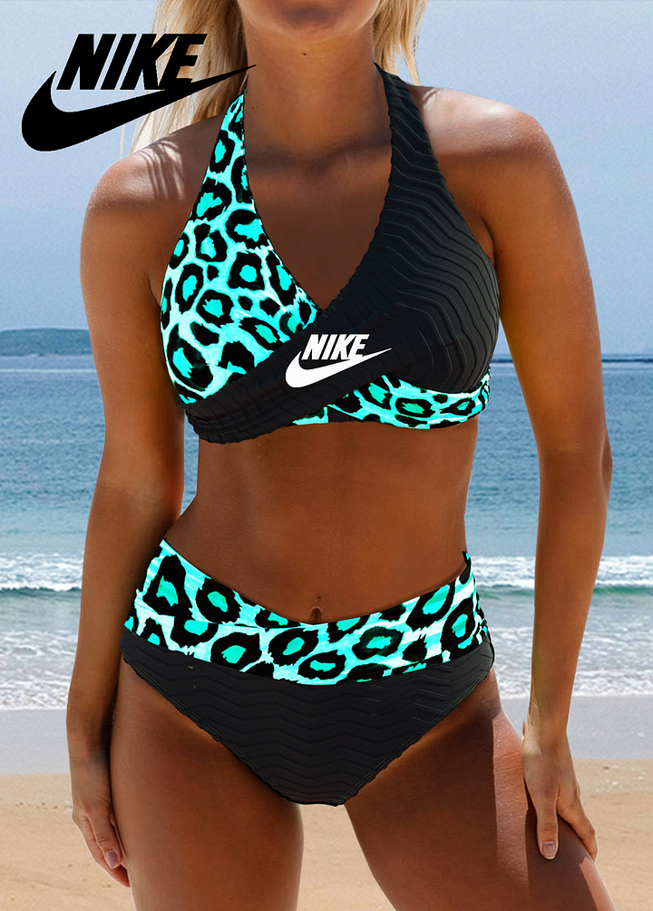 Novo conjunto de fatos de banho bicolor de praia para mulher 2025