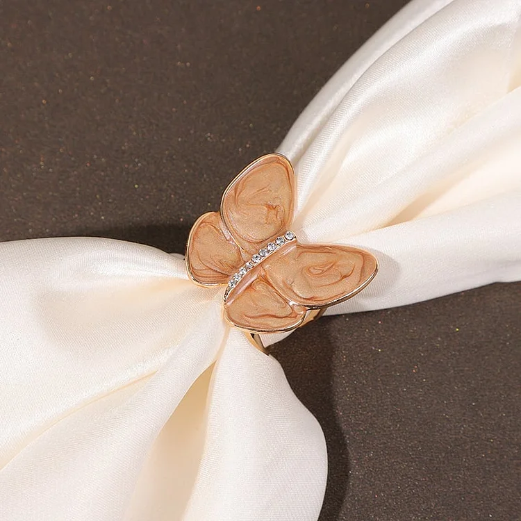 Elegant Pearl Floral Scarf Ring Clip for Women Girls, Women's Silk