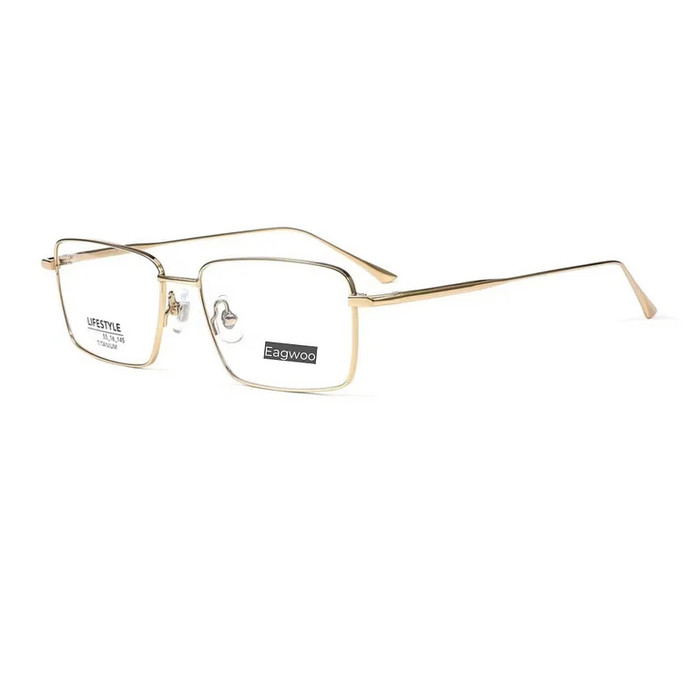 Pure Titanium Eyeglasses Men Optical Frame Prescription Glasses Spectacle long Temple 145mm Simple Design