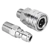 2Pcs 1/4 High Pressure Washer Quick Connector External Thread Pipe Hose Adapter
