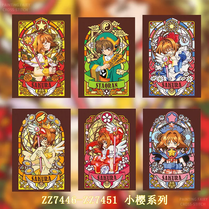 ZZ7446-ZZ7451-Tarot Sakura Series]_ 29.28_ Painting Fairy Cross