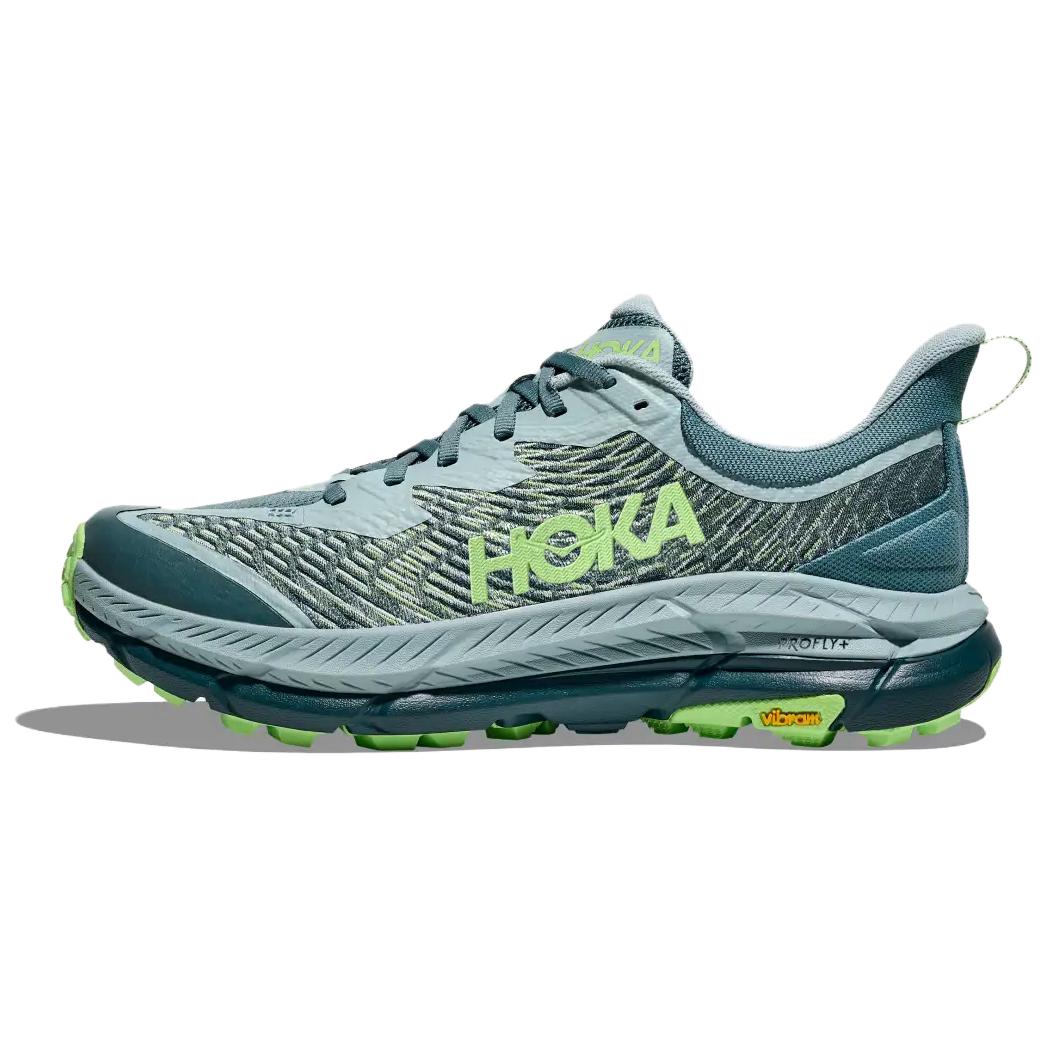 HOKA ONE ONE Mafate Speed 4 Anti-Slip Wear-Resistant Low-Top Trail Running Running Shoes Men's Gray Blue