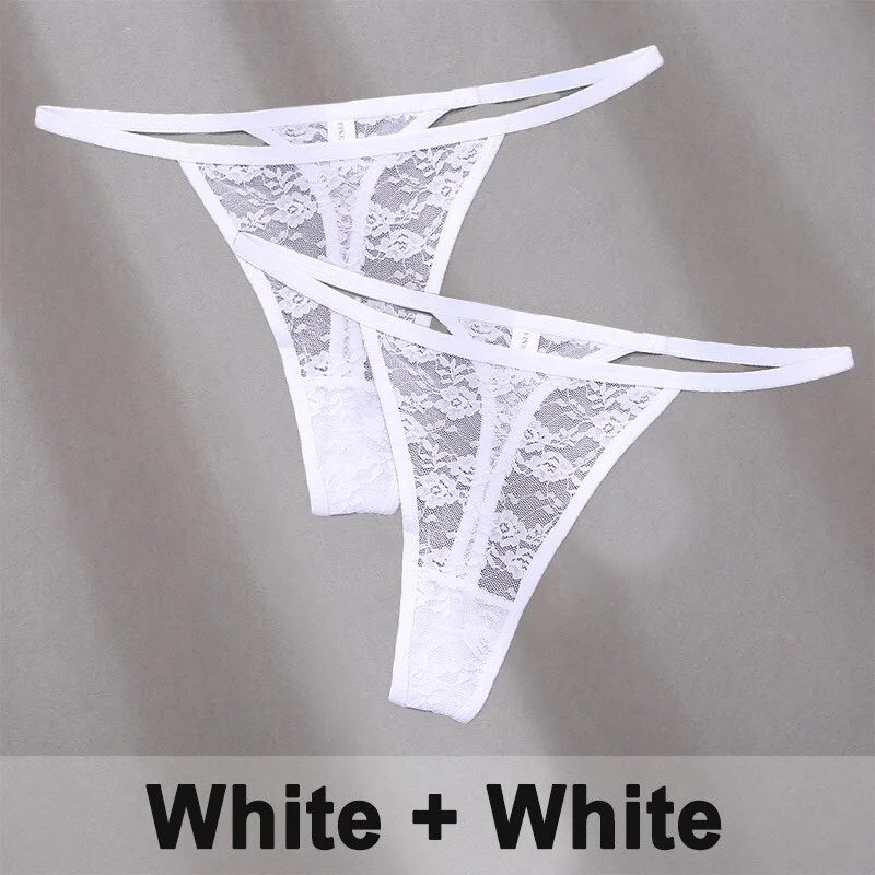Billionm Sexy Lace Cotton Panties for Women G-String Underwear Perspective Thongs Solid Color Underpants Female Intimates Lingerie