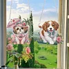 2Pcs Diamond Painting Puppy Diamond Painting Pendant for Garden Window Decor