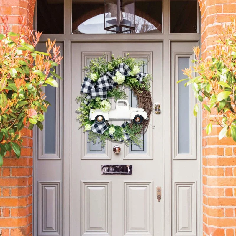 Farmhouse Truck Wreath Summer Outdoor Wreaths Inexpensive Fall Wreaths