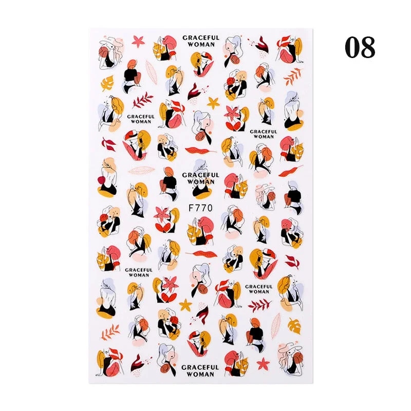 1PC White Embossed Flower Lace 5D Nail Stickers Flower Butterfly Wedding Nail Art Designs Decoration For Manicures