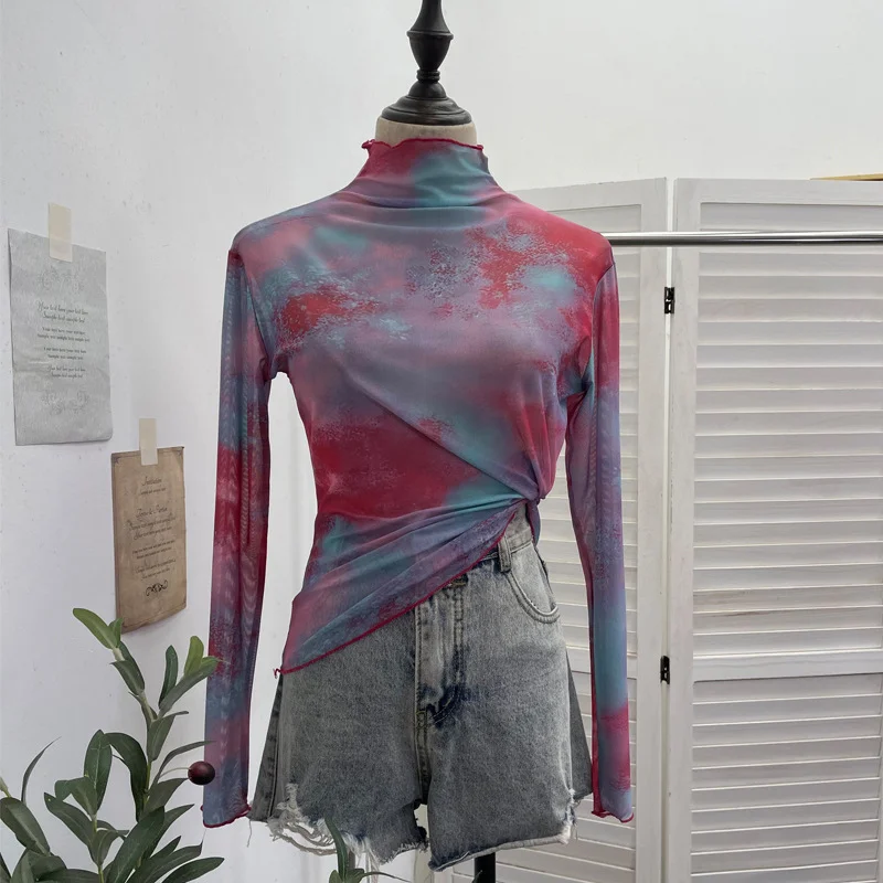 Nigikala Nigikala Unique Dress With Thin Folds And Hips High-Collar After The Opening Of The Fork Dress 8858