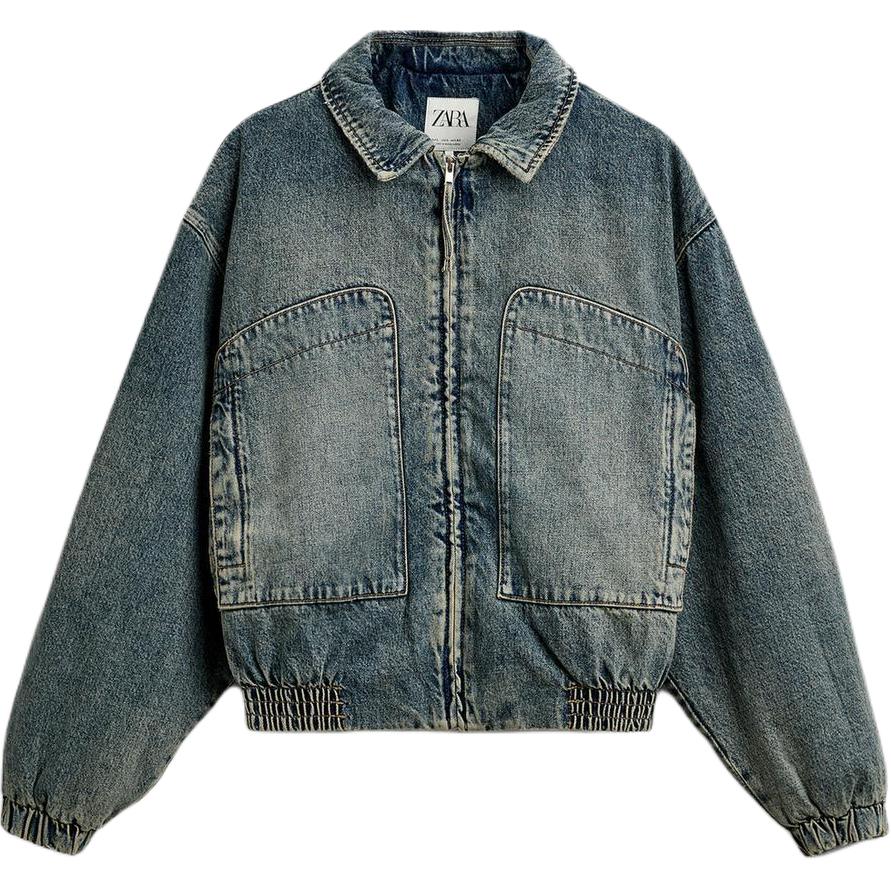 ZARA Denim Jackets Men Blue