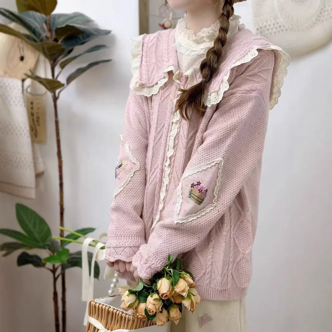 Chicfifth Sweater Women Winter Long Sleeve High Quality Autumn Vintage Top Knitted Cardigan