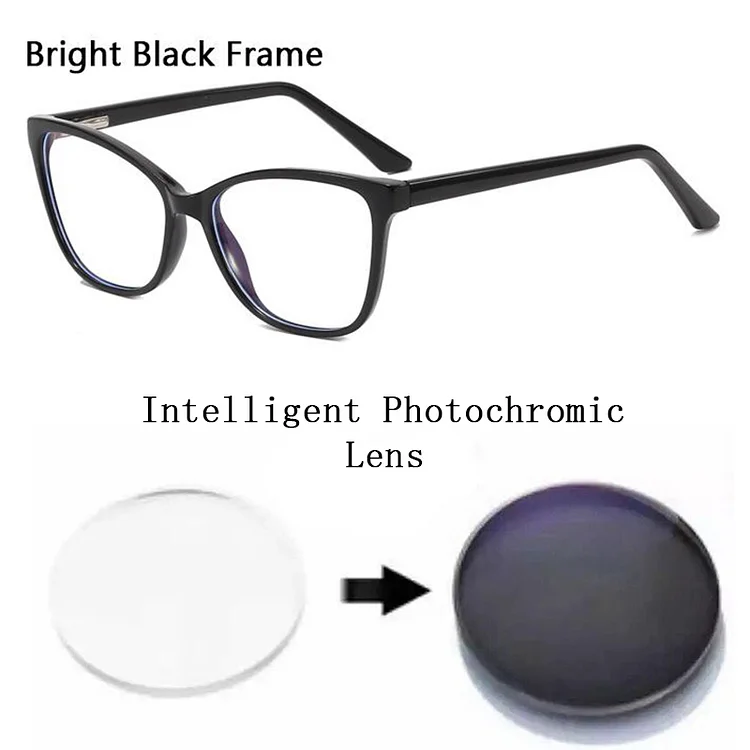 New Retro Women TR90 Cat Eyes Photochromic Reading Sunglasses Female Insert Core Legs Presbyopia Spectacles Custom Lens