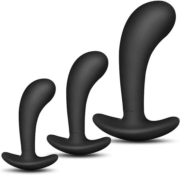 Silicone Anal Plugs Training Set with Flared Base Prostate Sex Toys