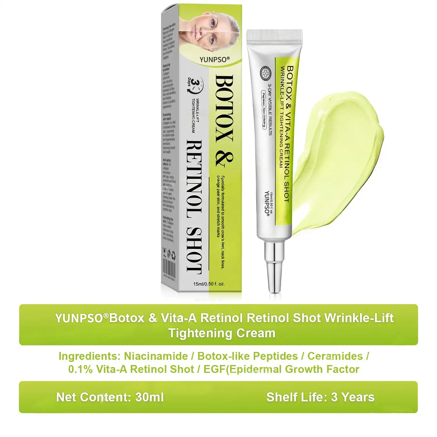 Yunpso® Advanced Peptide Botox-Style + Vita-A Retinol Lifting Renewal Cream