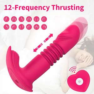 Remote Control Telescopic Dildo Clit Massager G-spot Vaginal Stimulator