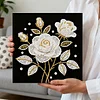 DIY Pearl Painting Rose for Home Decor with Frame(25x25cm)