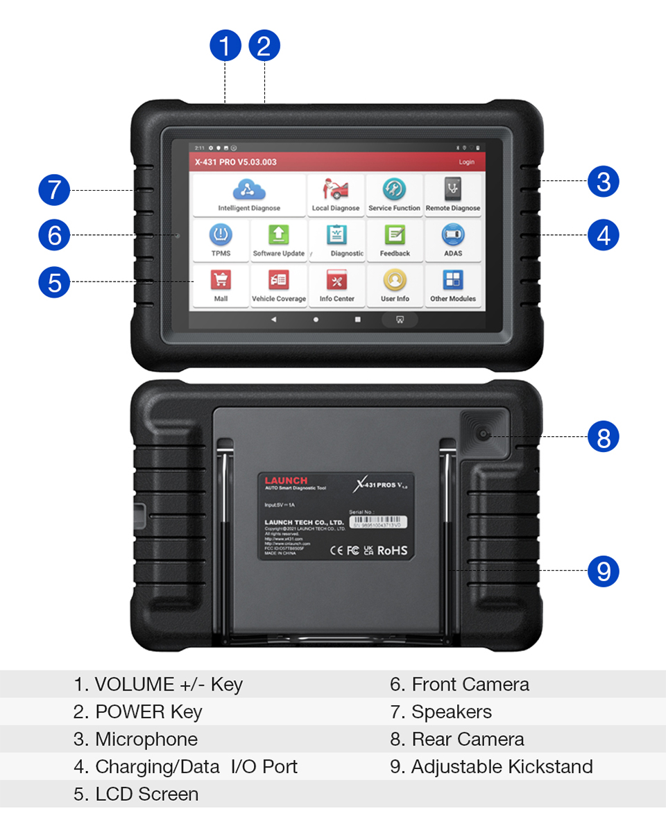LAUNCH X431 PROS V1.0 2 Years Free Update Diagnostic Scanner with