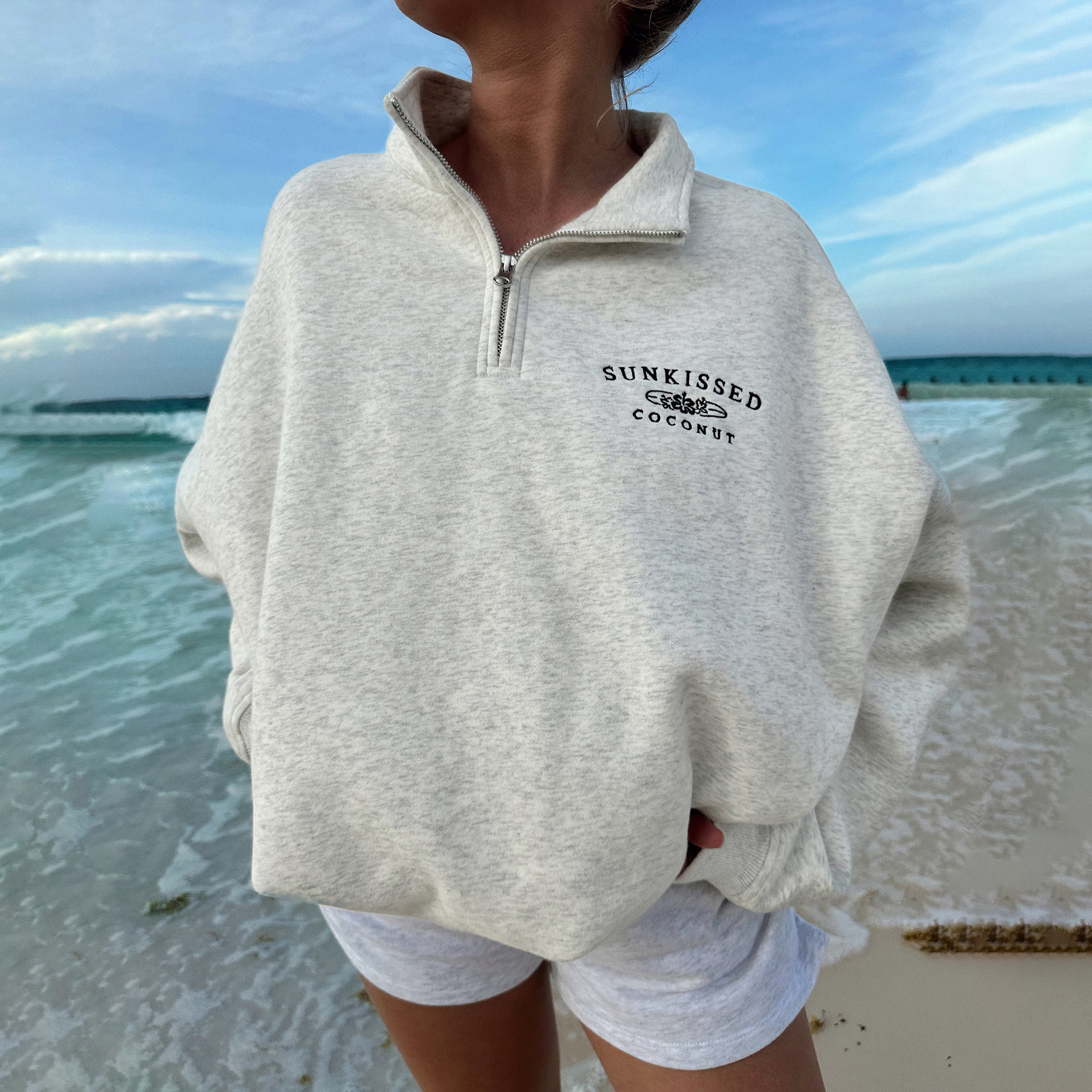 QUARTER ZIP SWEATSHIRT / [blueesa] /