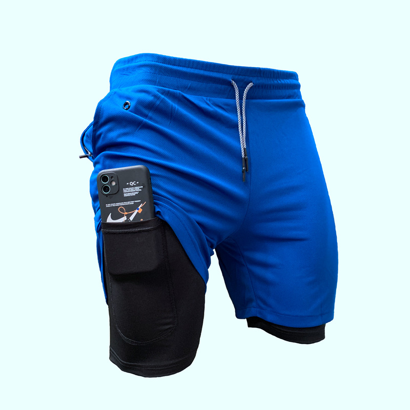 PASUXI Training Shorts Blue Detail Pocket