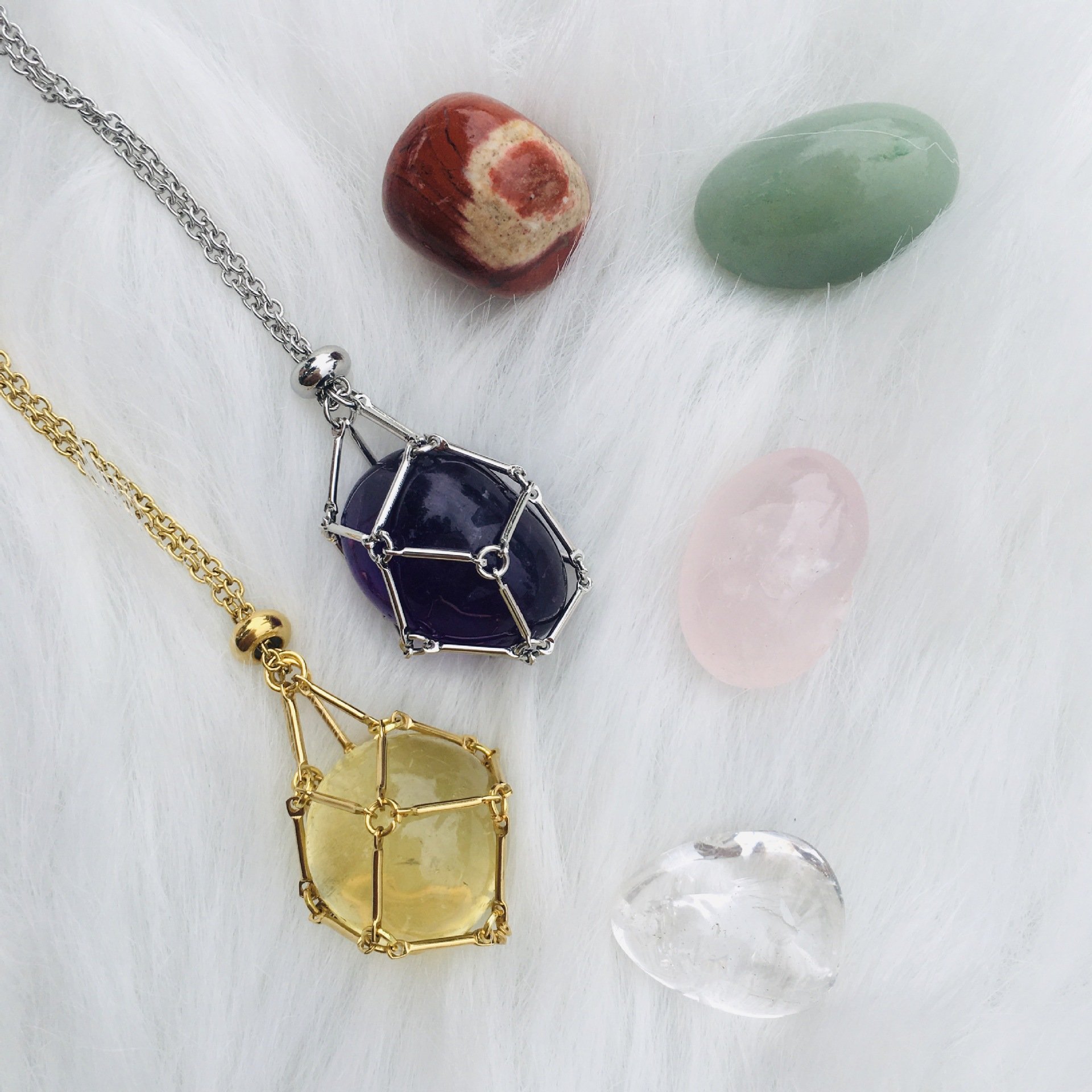 Crystal Stone Holder Necklace