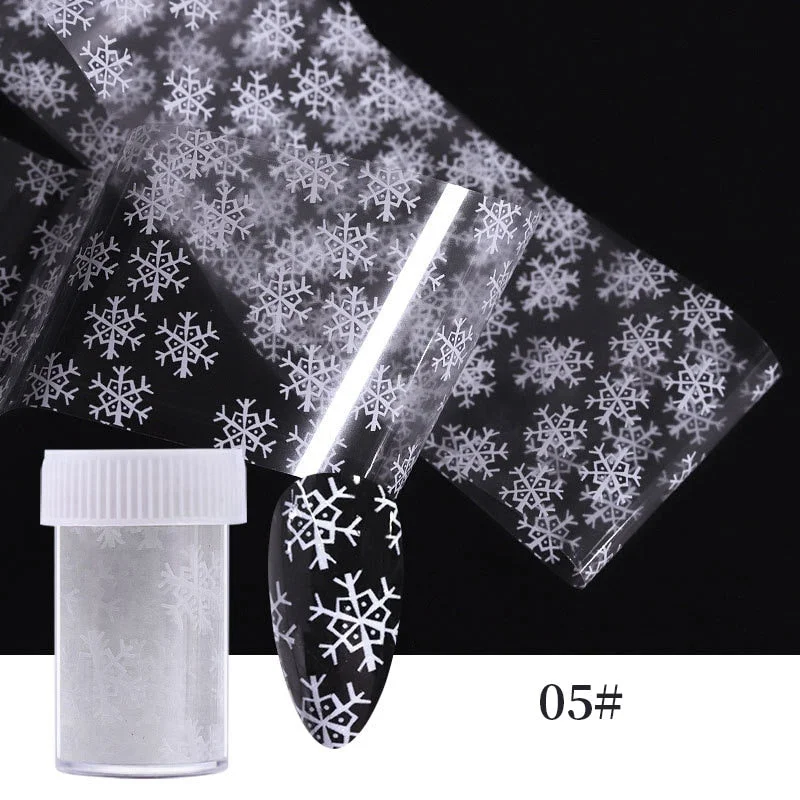 1 Roll Snowflake Christmas Sparkly Nail Foils Marble Series Nail Art Transfer Sticker Nail Decorations DIY Nail Accessories