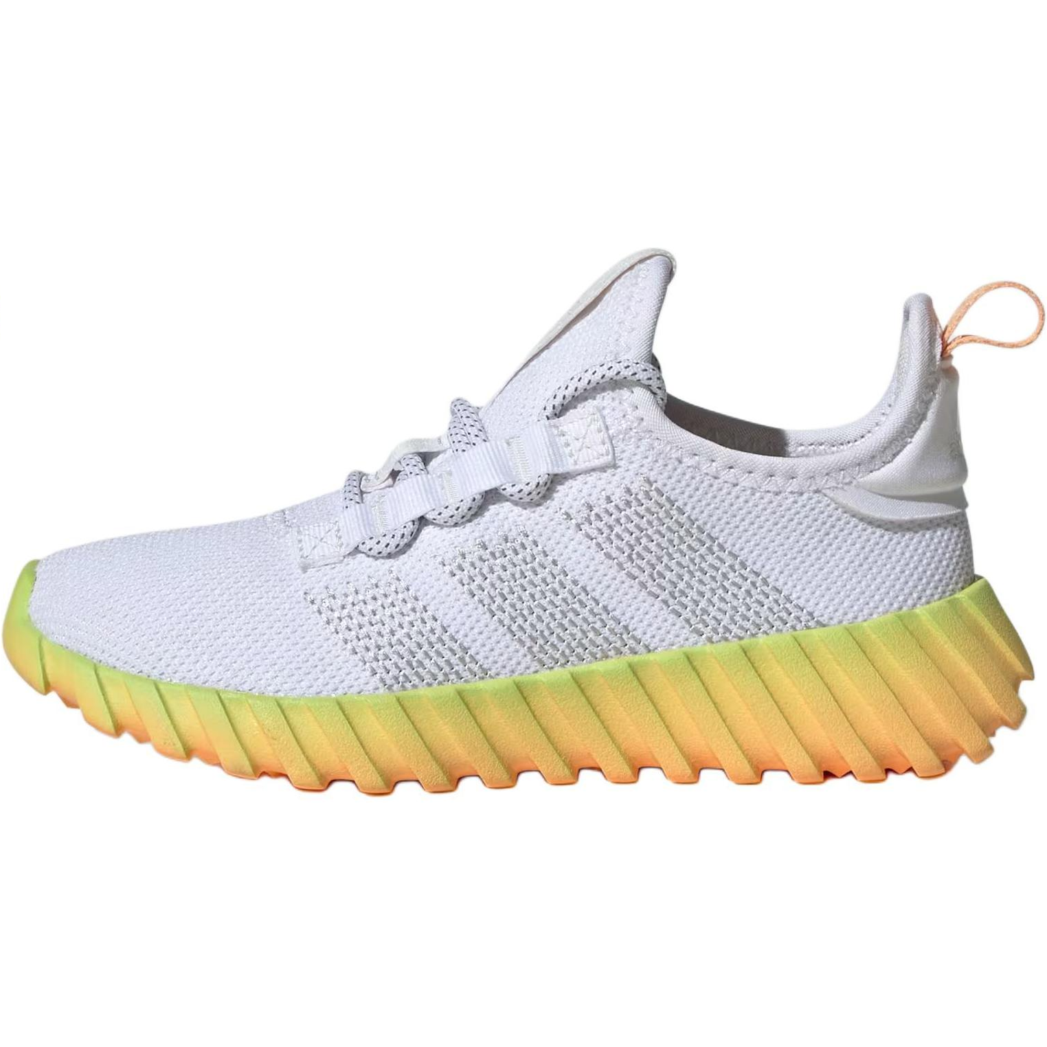 Adidas Kaptir Flow Anti-Slip Wear-Resistant Low-Top Kids' Running Shoes White Orange Teenagers