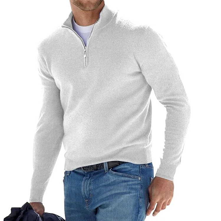 Men’s Exquisite Three-Quarter Zip Sweater