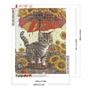 Diamond Painting-DIY Full Round Drill Sunflower and Cat(40x50cm)