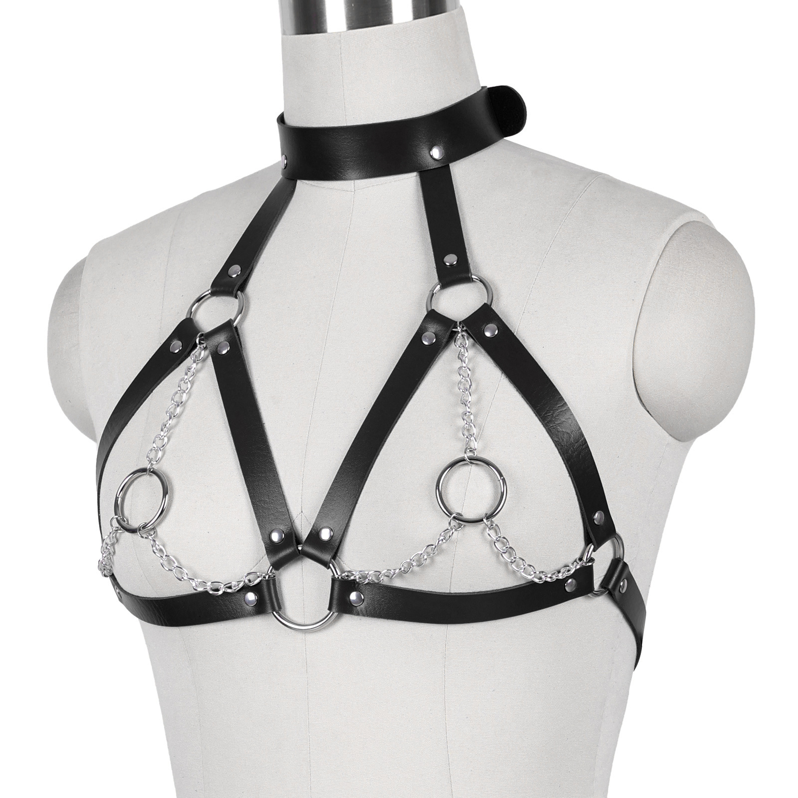 Women Leather Chain Lingerie
