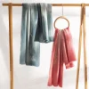Gradient Cyan Red Tie-dyed Shawl Scarf