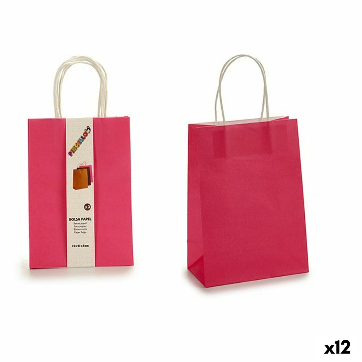Set of Bags Pincello AR1607117 Pink 8 x 31 x 15 cm Paper (12 Units)