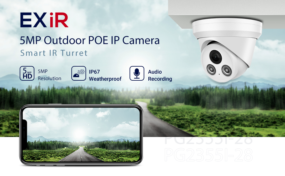 Compatible for Hikvision 5MP Outdoor Security Turret PoE IP Camera 