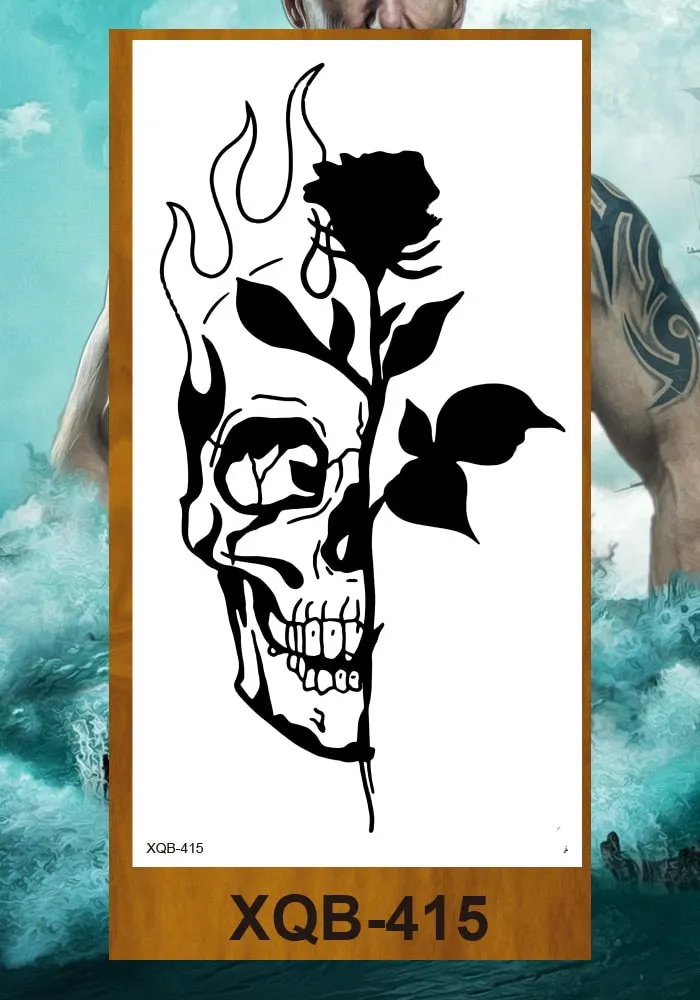 Hot Sale Temporary Tattoos Stickers Night Demon Sword Snake Men Women Girl Flower Arm Body Leg Chest Fake Tatoo Waterproof DIY