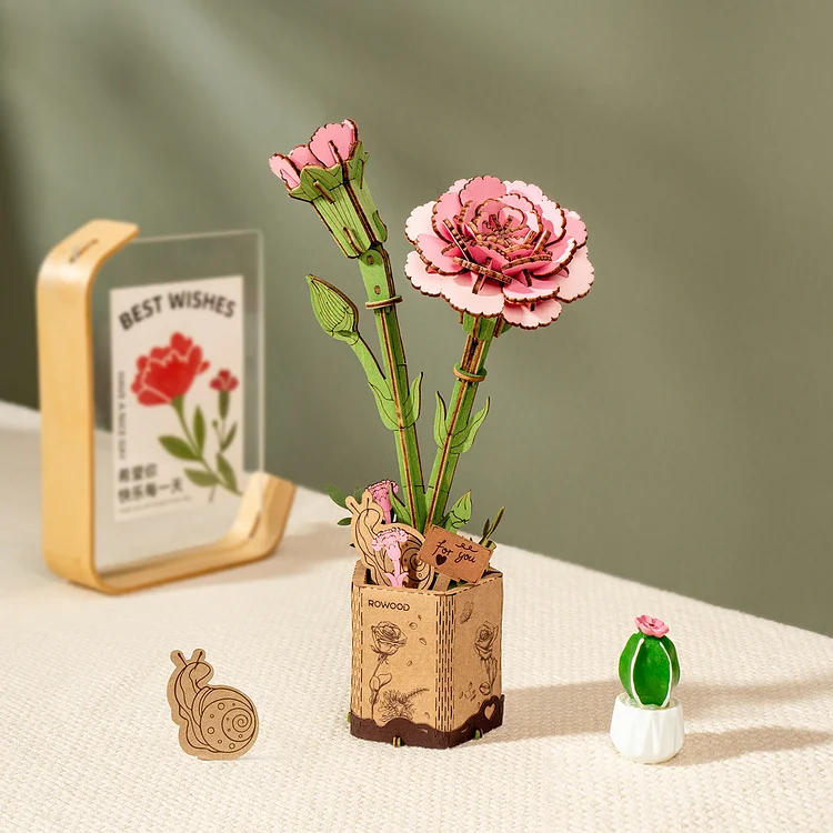 Rowood DIY Wooden Flowers 3D Wooden Puzzle TW041
