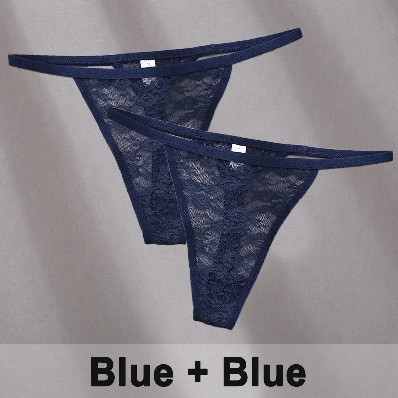 Billionm Sexy Lace Cotton Panties for Women G-String Underwear Perspective Thongs Solid Color Underpants Female Intimates Lingerie