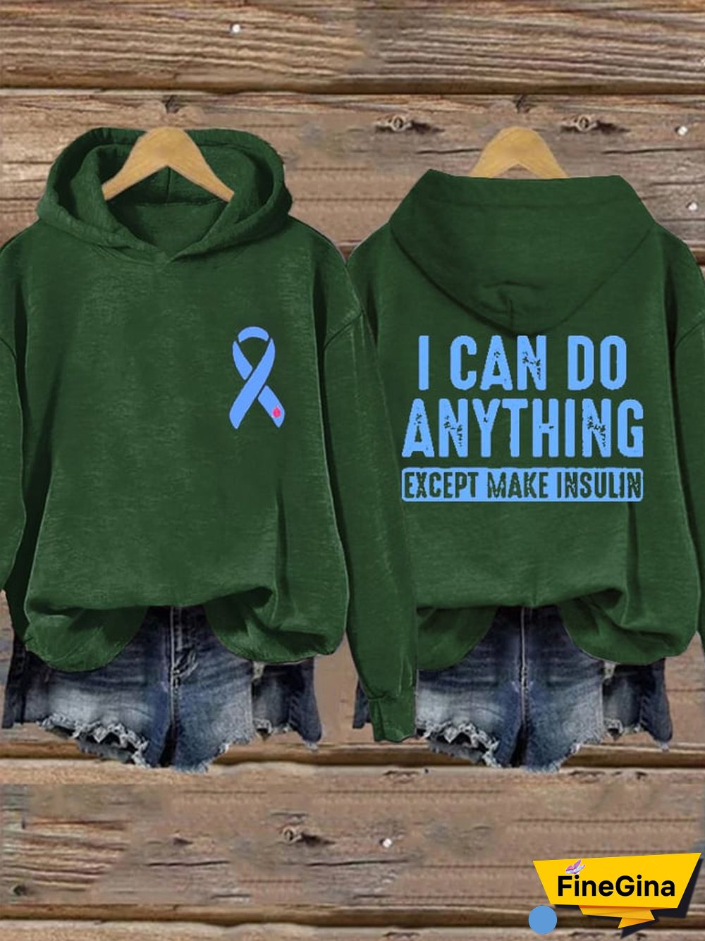 Women's I Can Do Anything Except Make Insulin Print Hoodie Long Sleeve Sweatshirt