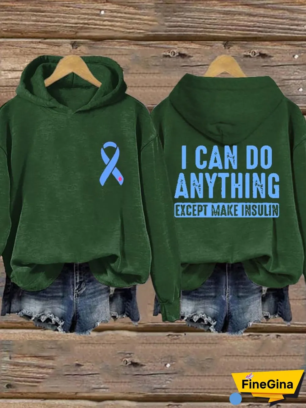 Women's I Can Do Anything Except Make Insulin Print Hoodie Long Sleeve Sweatshirt