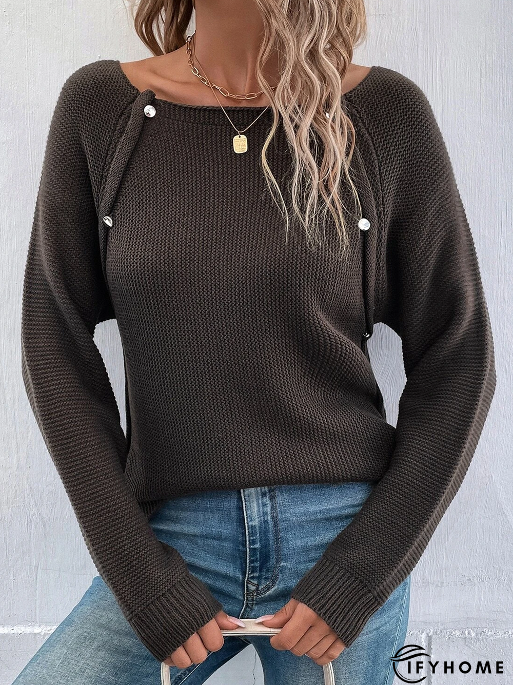 Casual Crew Neck Loose Sweater | IFYHOME