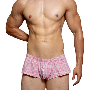 Low Rise Sexy Plaid Home Boxer Briefs