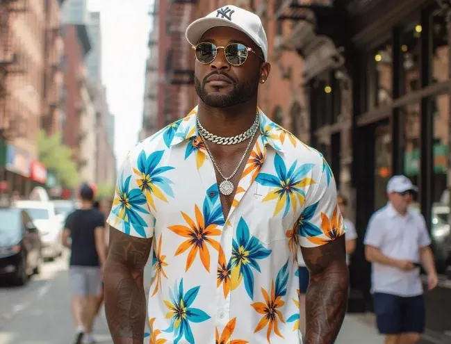 A men wearing stylish 2-piece set.
