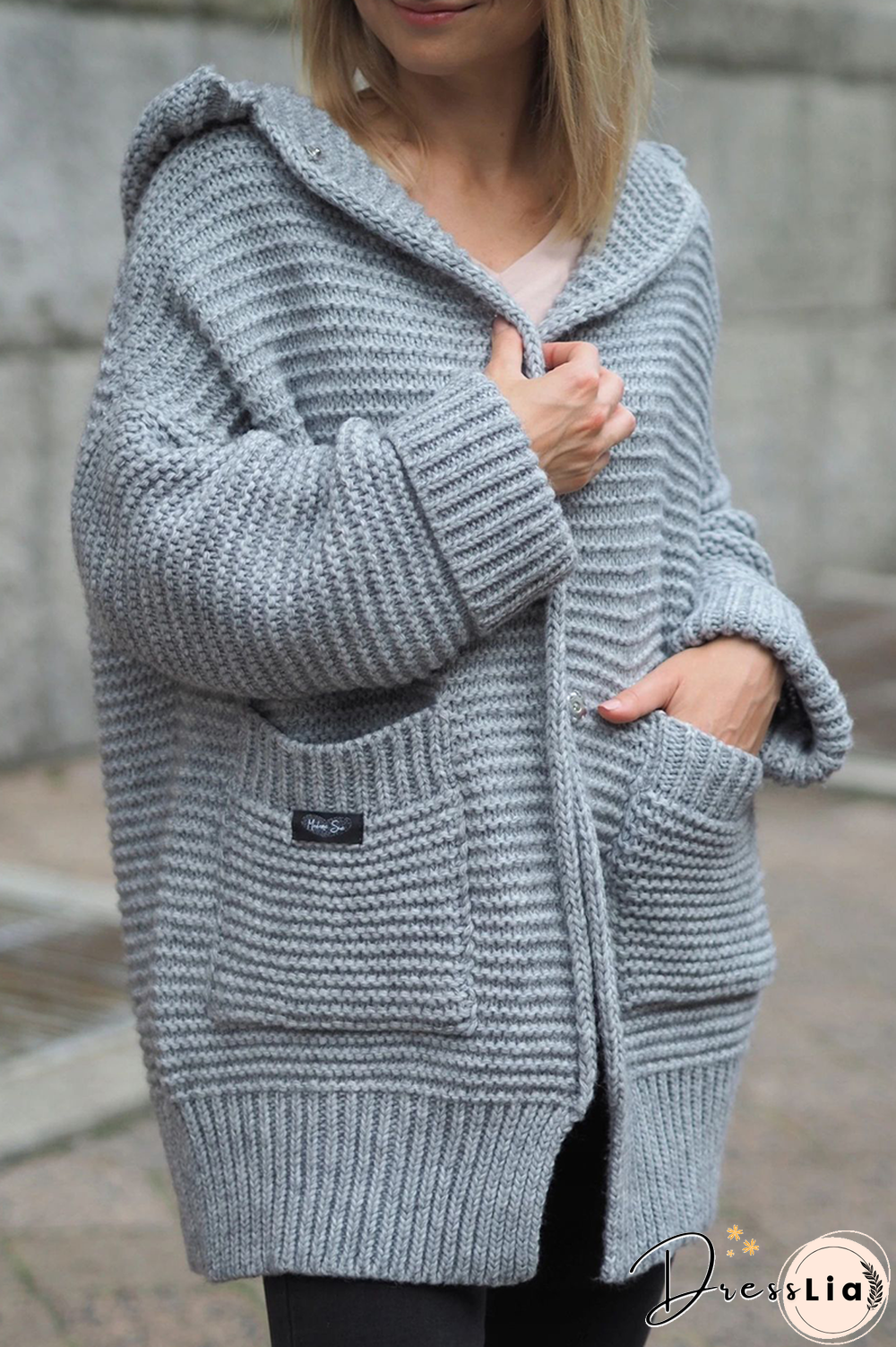 Casual Solid Pocket Hooded Collar Tops Sweater(6 Colors)