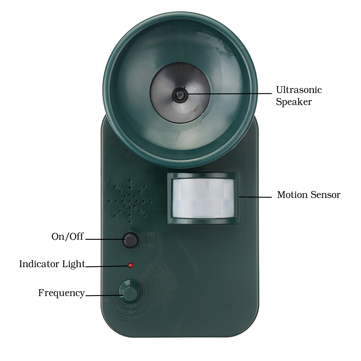 5000sqft 9v Dc Ultra Sonic Cordless Pest Animal Repeller Outdoor Safely Repel Various Animal