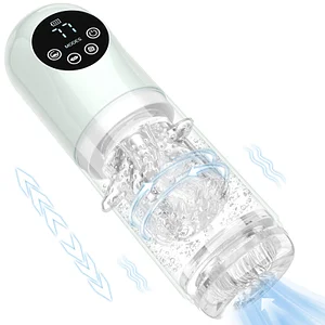 Male Masturbator Penis Pump With Upgrade 7 Thrusting Rotating Vibrating Sucking Licking Modes