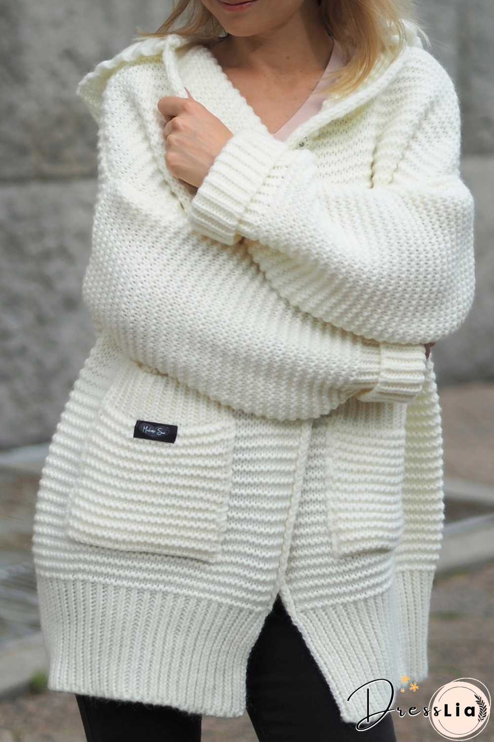 Casual Solid Pocket Hooded Collar Tops Sweater(6 Colors)