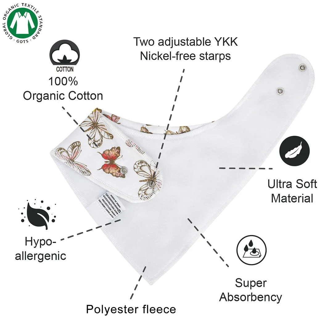 Egmao Baby Organic Cotton Baby Bibs - Fruits